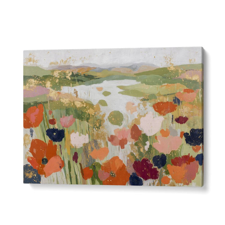 POPPY FIELD WITH WINDING STREAM