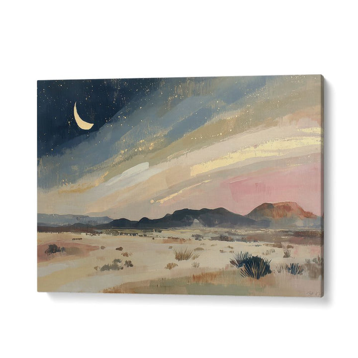 TEXAS DESERT UNDER CRESCENT MOON