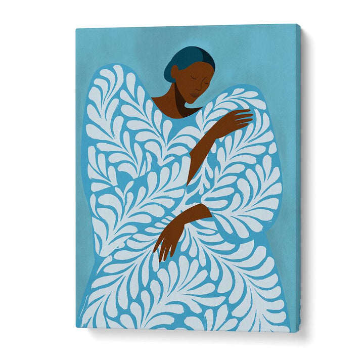 SERENE WOMAN BLUE PATTERN