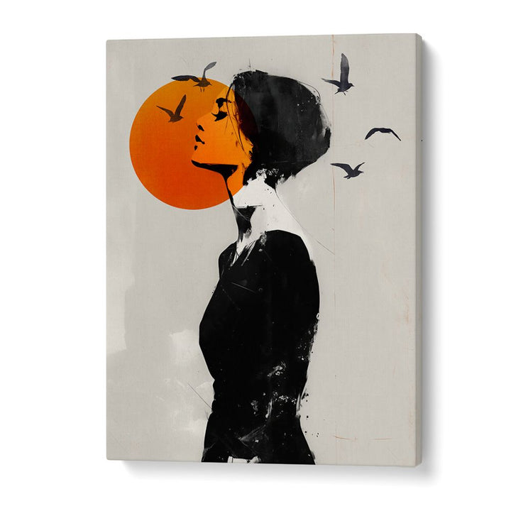 ABSTRACT WOMAN ORANGE SUN