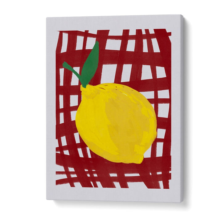 BRIGHT LEMON RED GRID