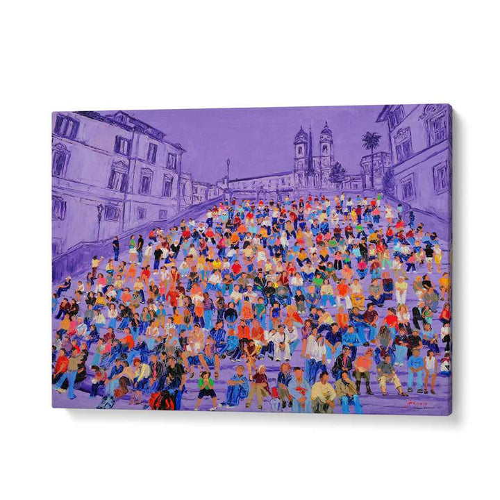 PURPLE SPANISH STEPS CROWD