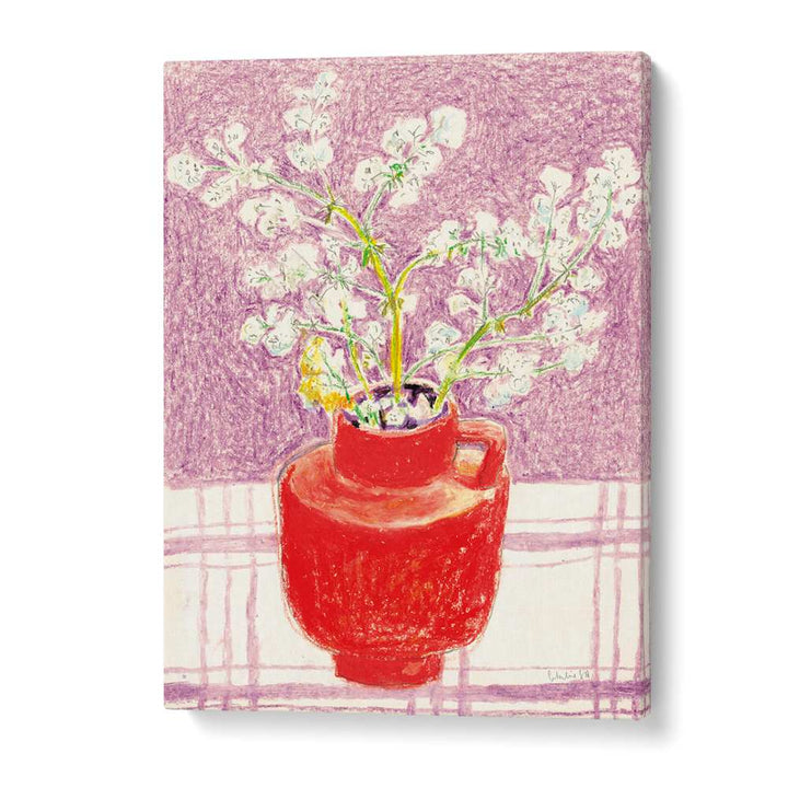 BRIGHT FLOWERS RED VASE