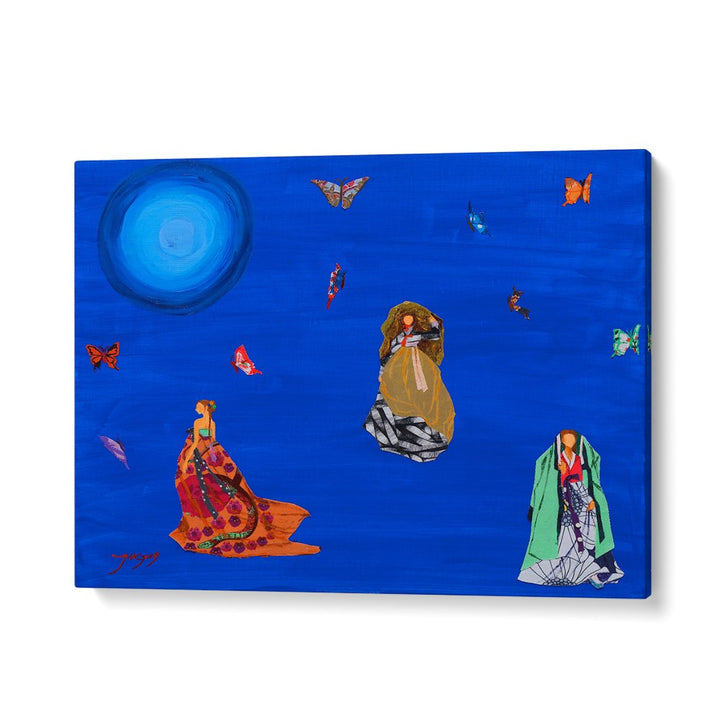 ELEGANT WOMEN FLYING BUTTERFLIES