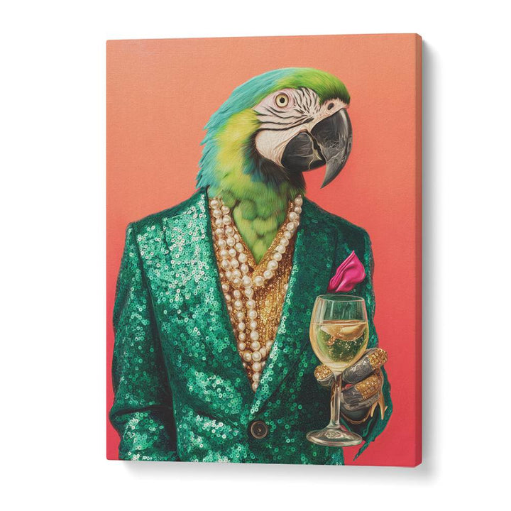 DAPPER PARROT WITH WINE