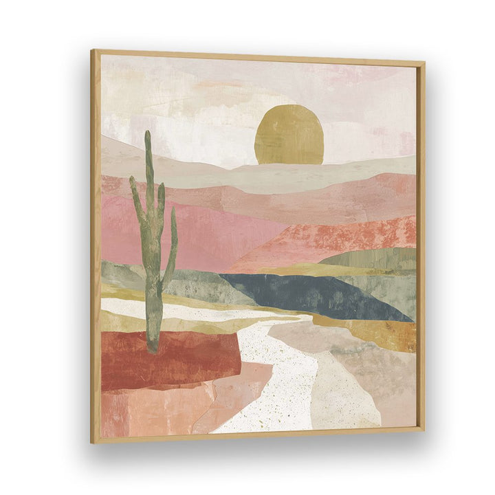 DESERT PATH WITH SAGUARO AND SUN