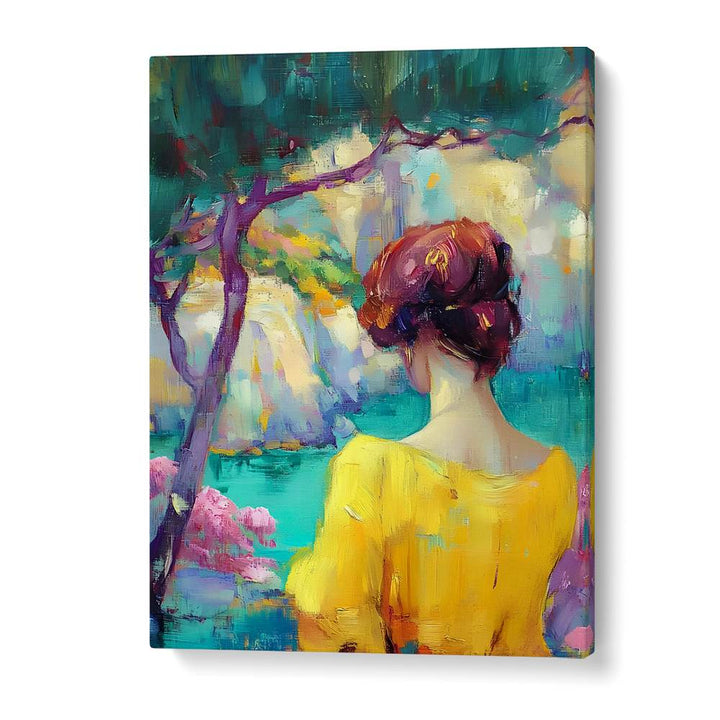 WOMAN IN COLORFUL GARDEN