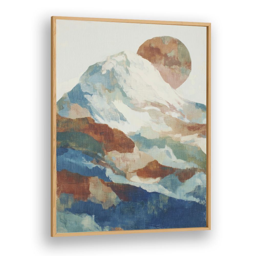 SNOW-CAPPED PEAK WITH MOON GLOW