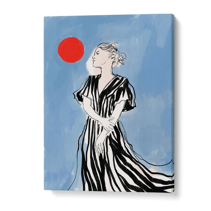 ELEGANT WOMAN RED SUN
