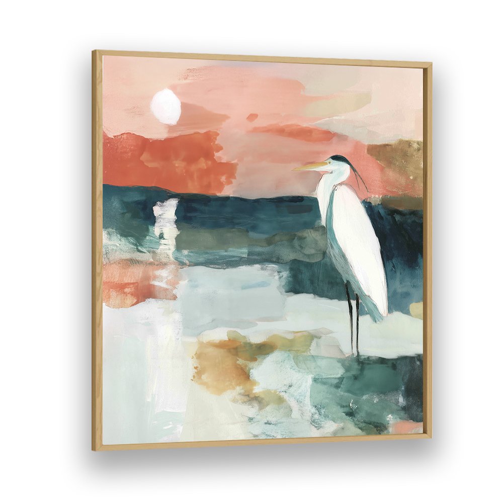 HERON AT MOONLIT SHORE