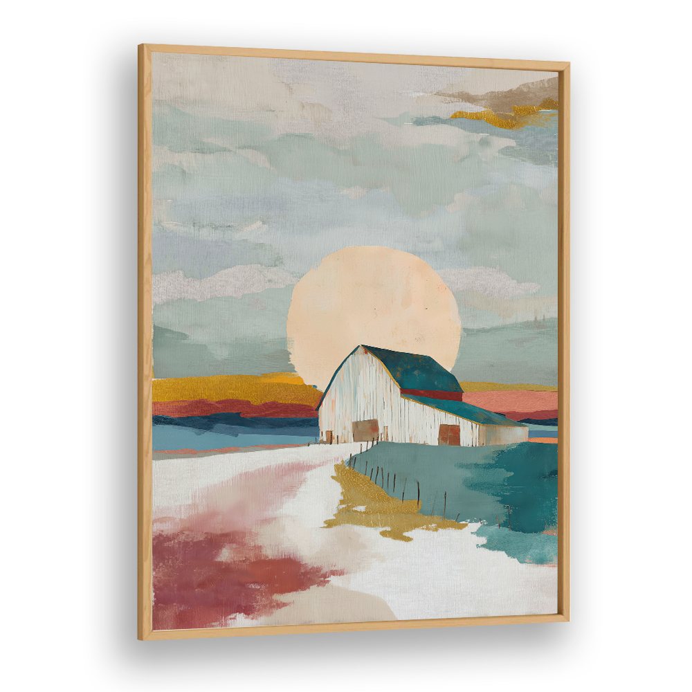 BARN IN ABSTRACT LANDSCAPE