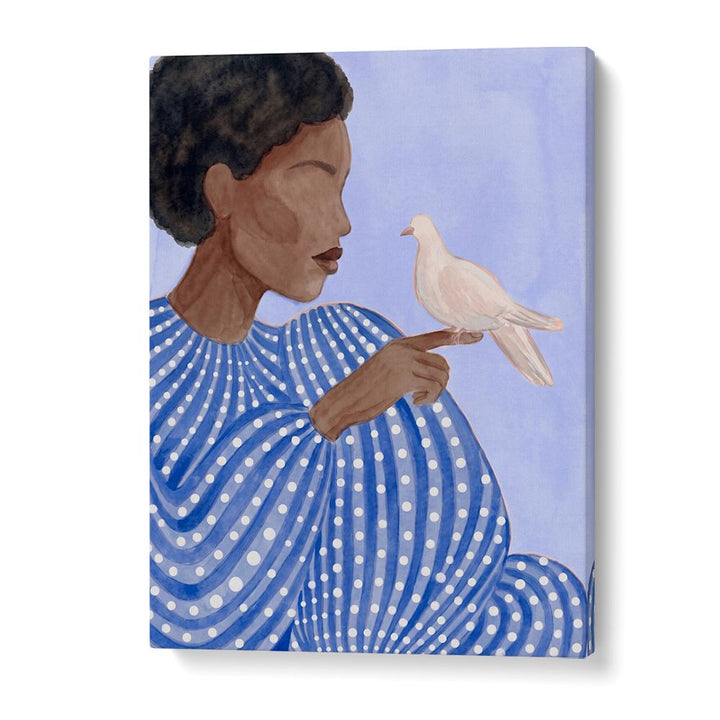 SERENE WOMAN AND DOVE