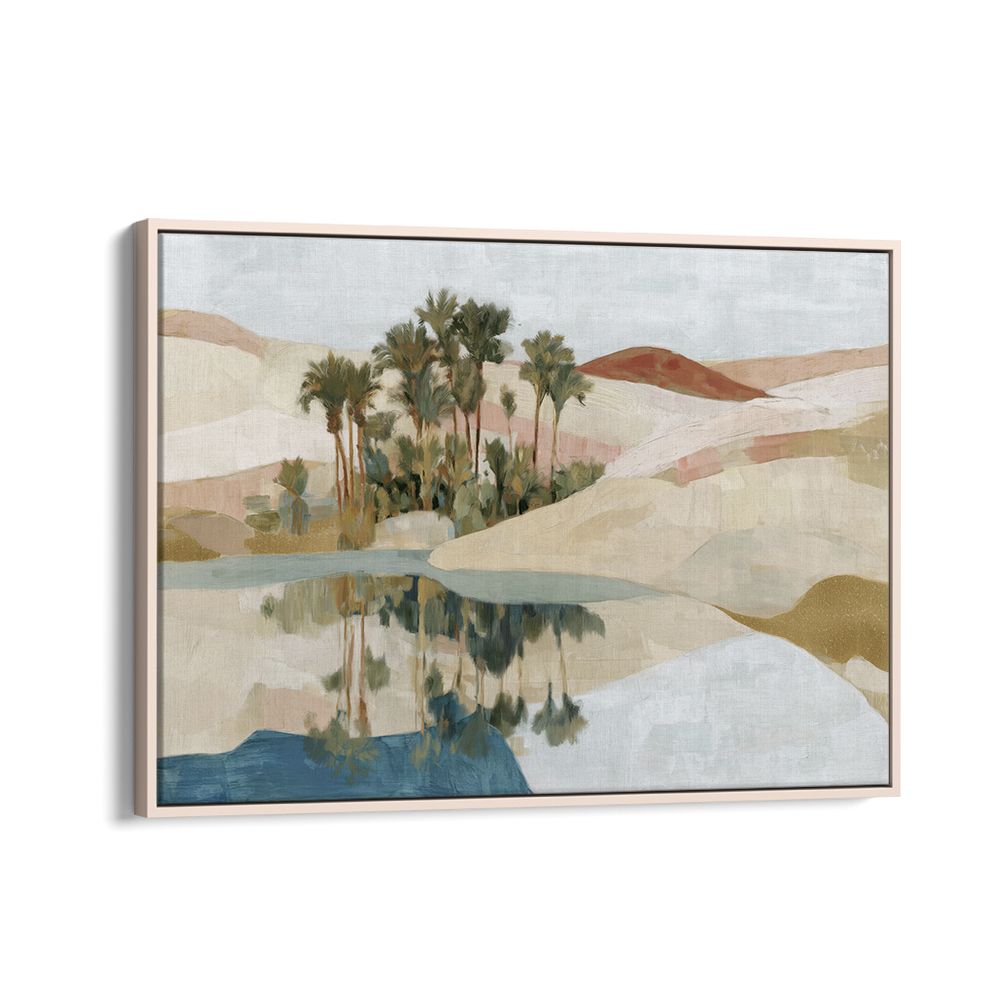 DESERT OASIS WITH PALM REFLECTION
