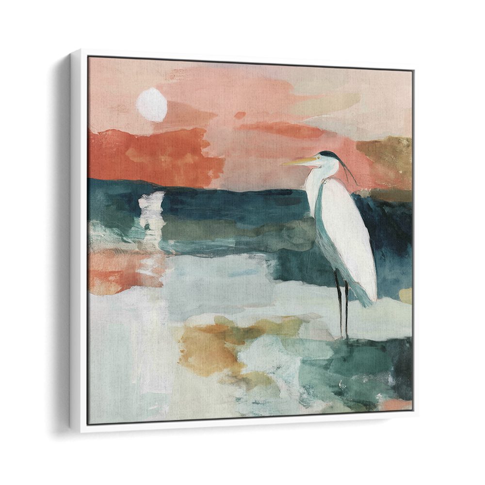 HERON AT MOONLIT SHORE