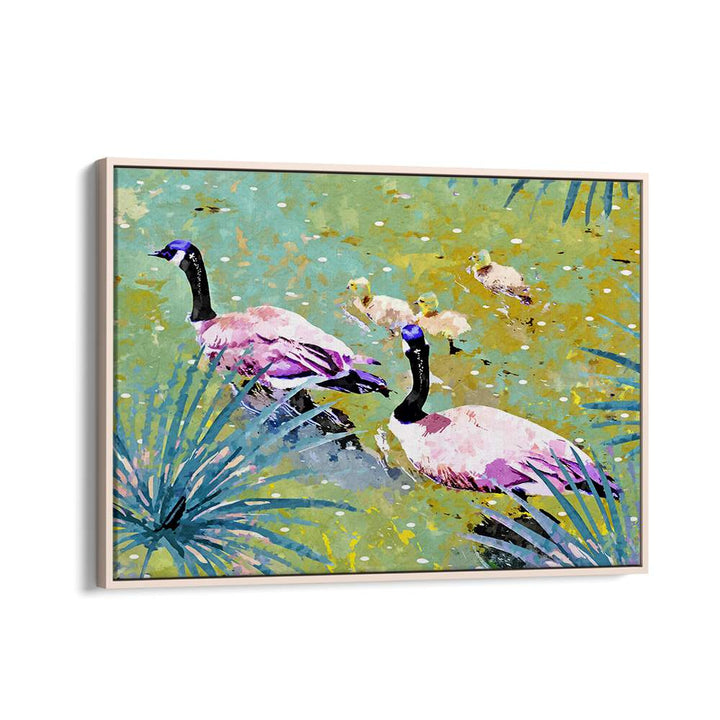 VIBRANT GEESE FAMILY POND
