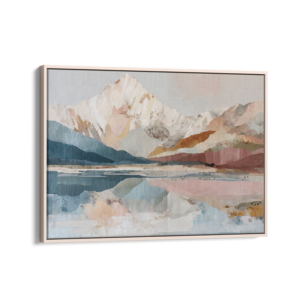 MOUNTAIN MIRROR ON FROZEN LAKE