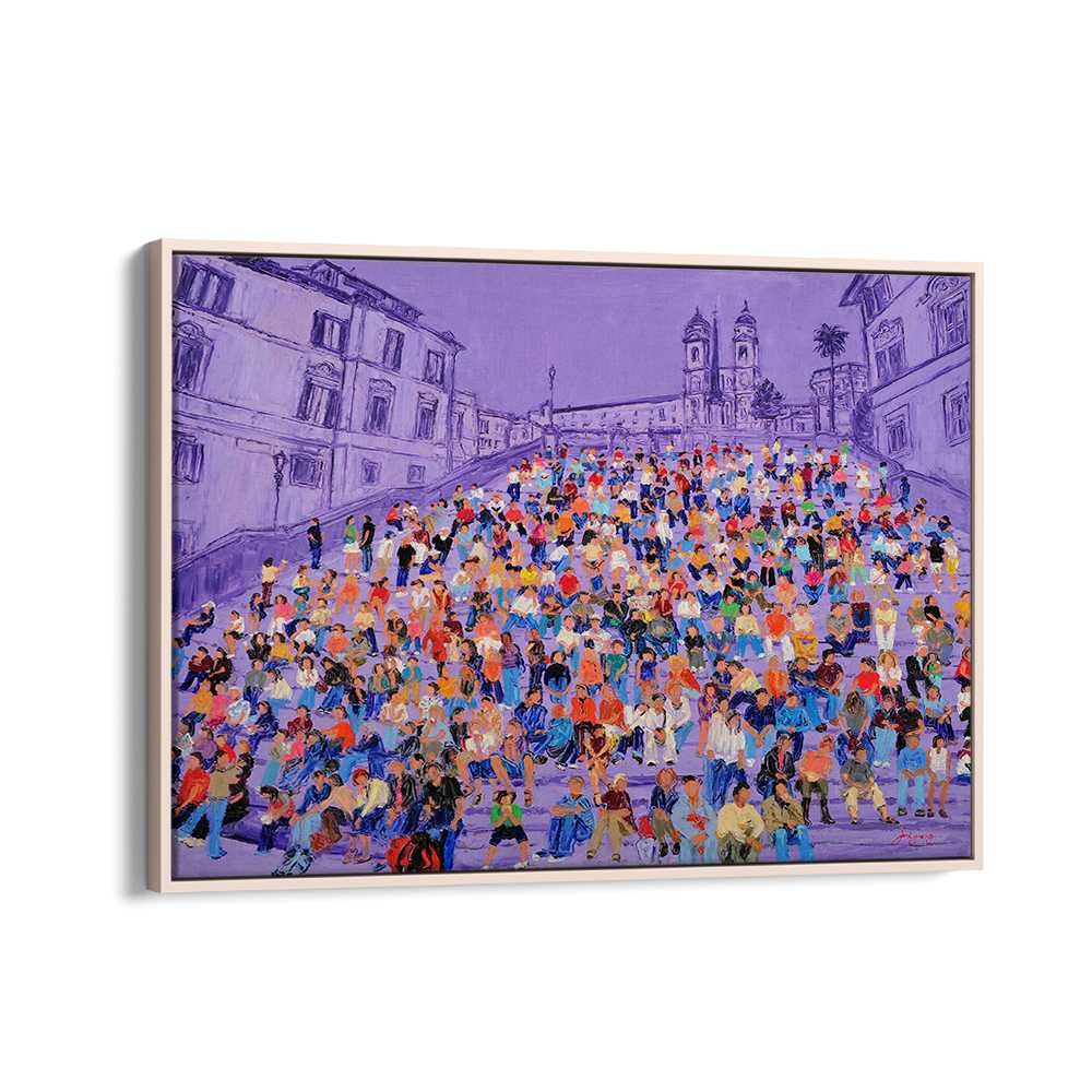 PURPLE SPANISH STEPS CROWD