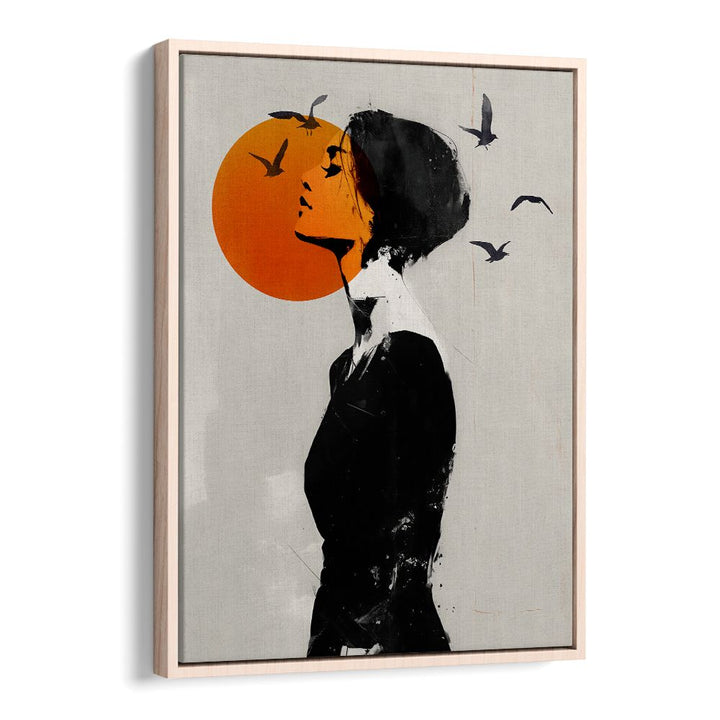 ABSTRACT WOMAN ORANGE SUN