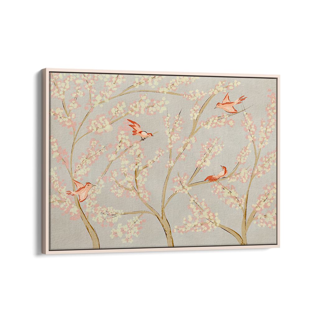 PINK BIRDS SPRING BLOSSOMS