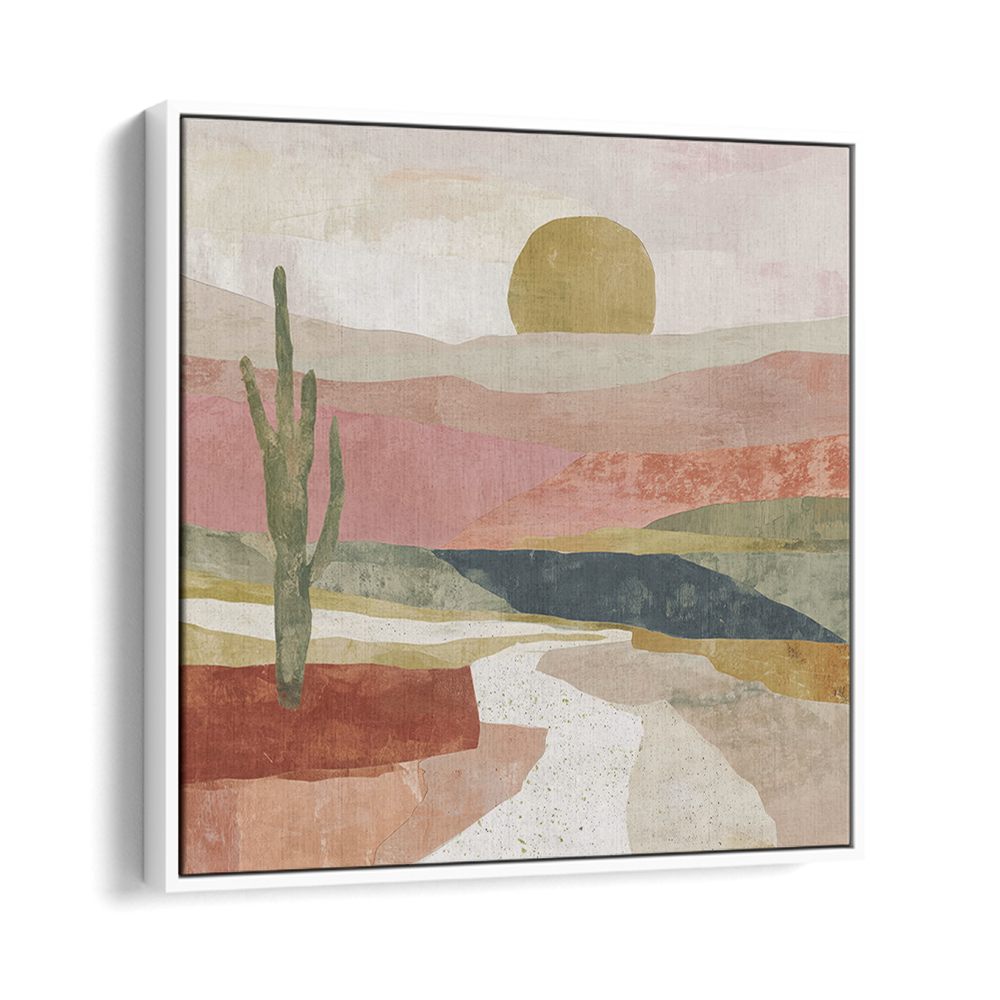 DESERT PATH WITH SAGUARO AND SUN