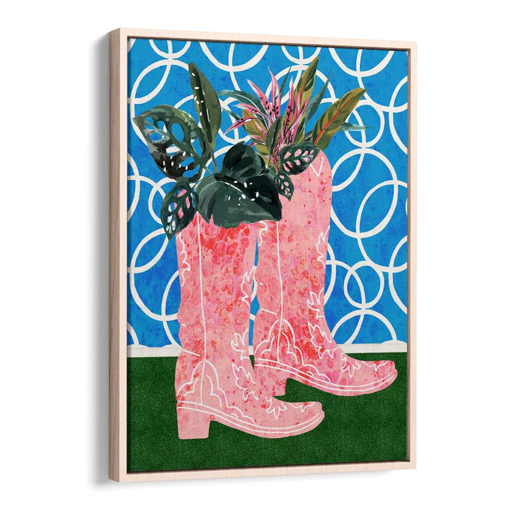 PINK BOOTS GREEN PLANTS