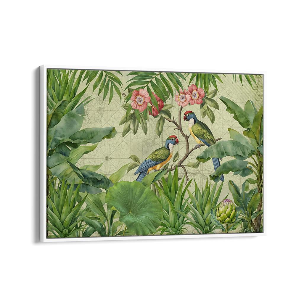 JUNGLE PARROTS VINTAGE MAP