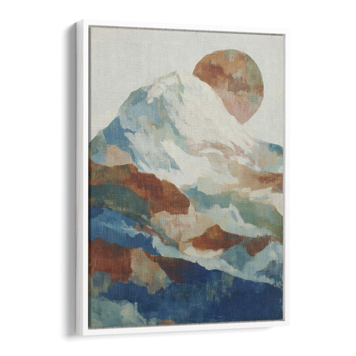 SNOW-CAPPED PEAK WITH MOON GLOW