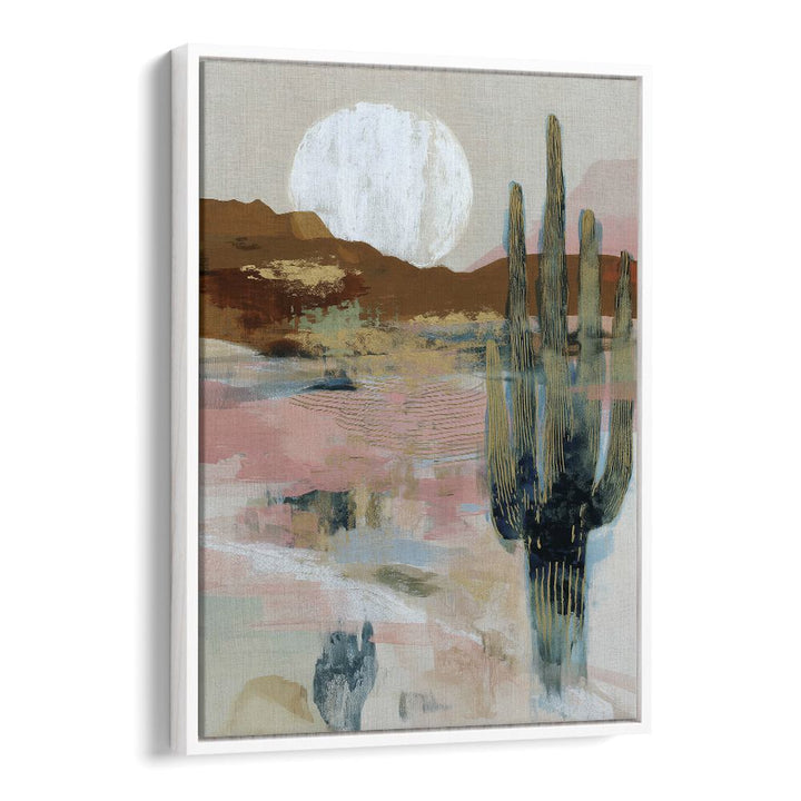 MOONLIT SAGUARO IN ABSTRACT DESERT