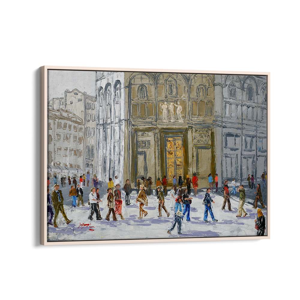 BUSTLING EUROPEAN CITY SQUARE