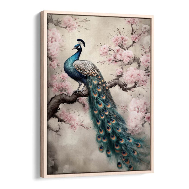 PEACOCK ON BLOSSOM BRANCH