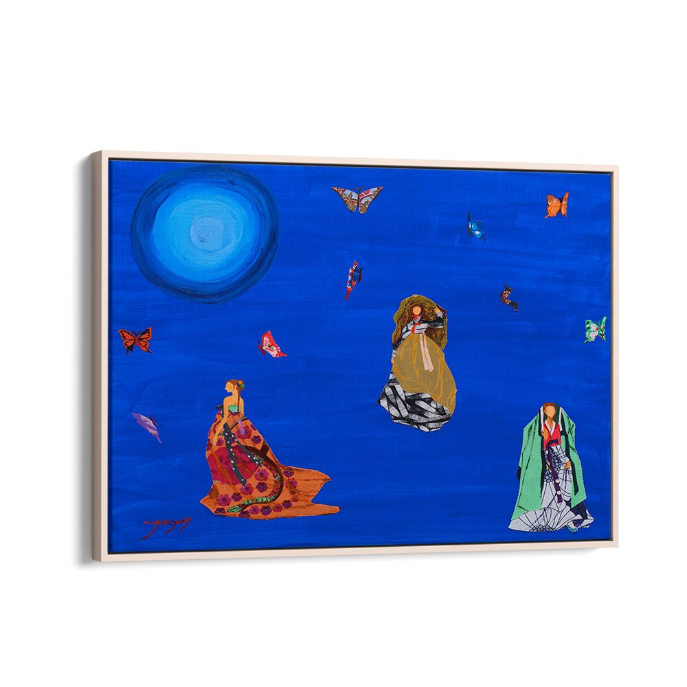 ELEGANT WOMEN FLYING BUTTERFLIES