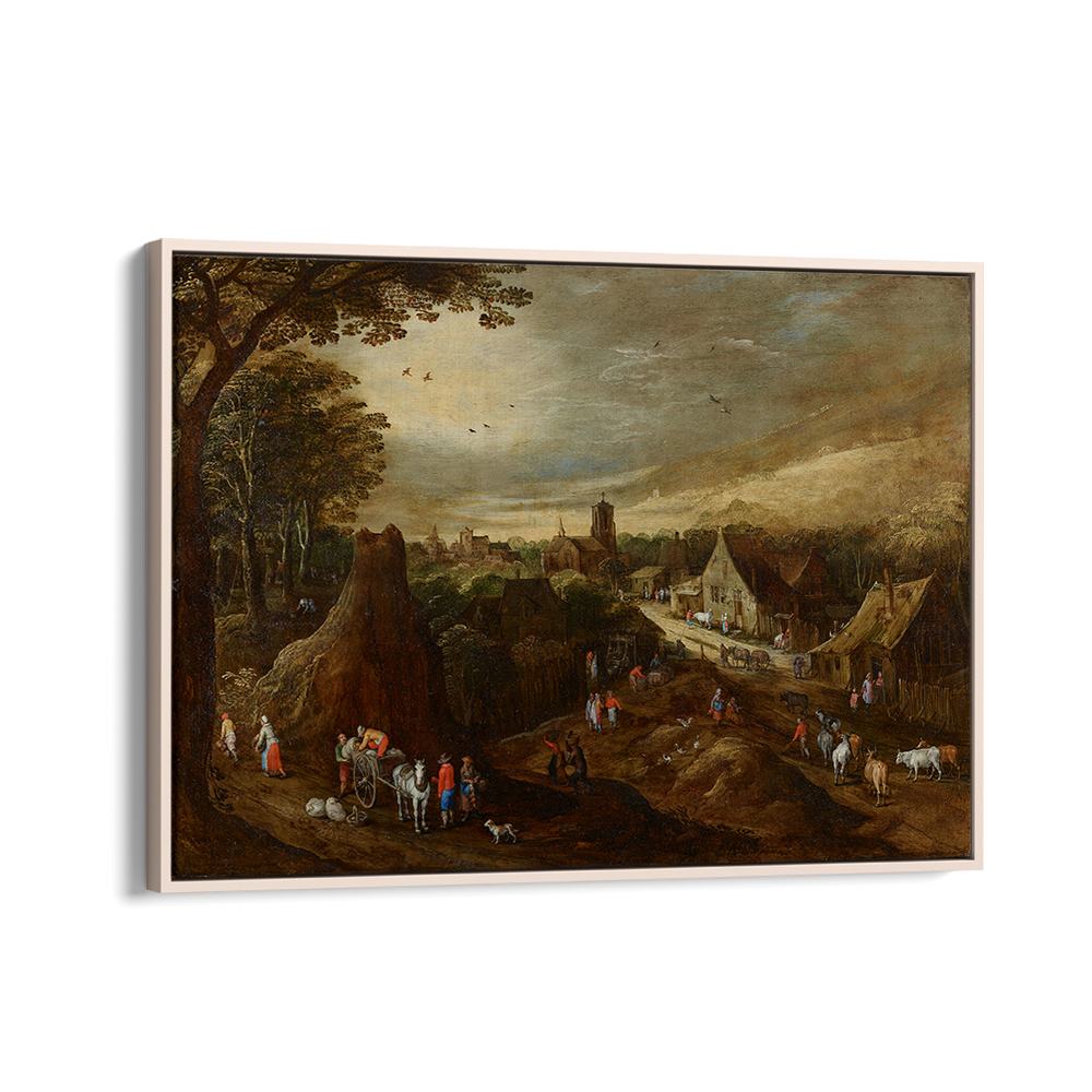 PEOPLE ON FARM , VINTAGE LANDSCAPE