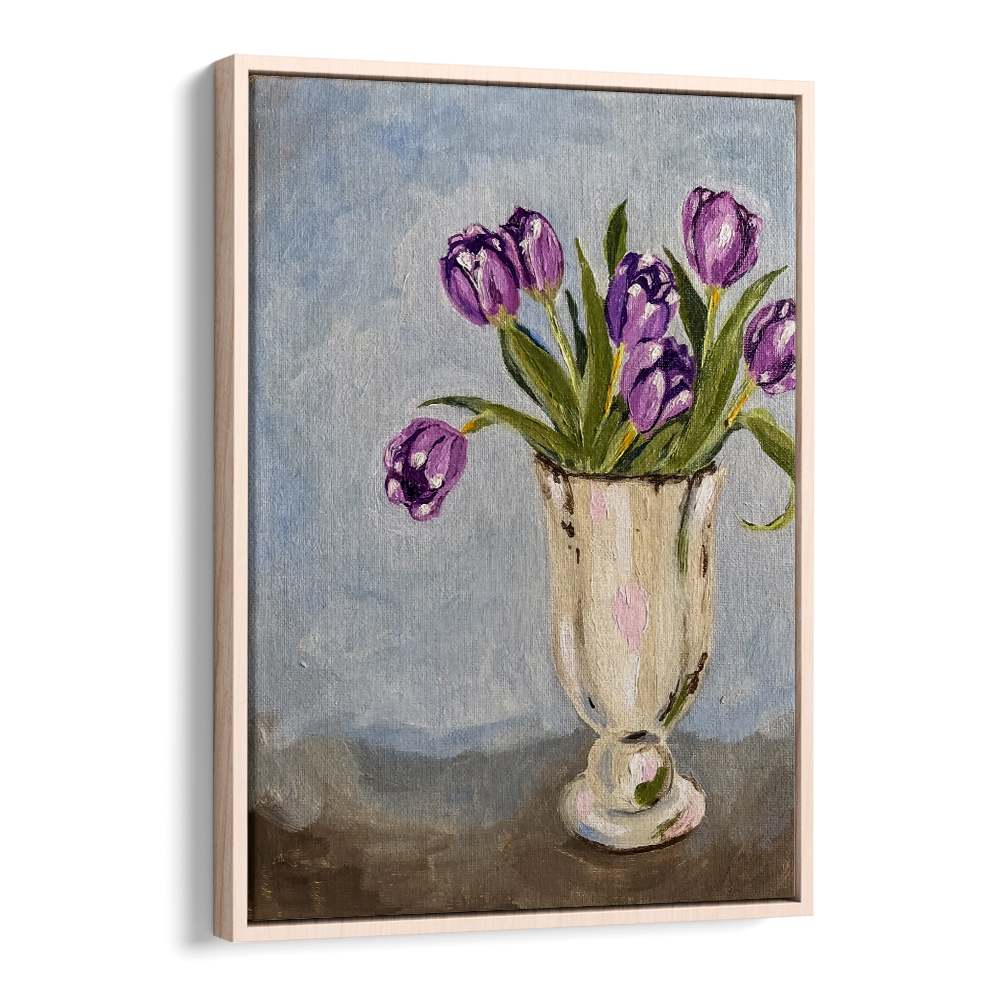PURPLE TULIPS IN VASE
