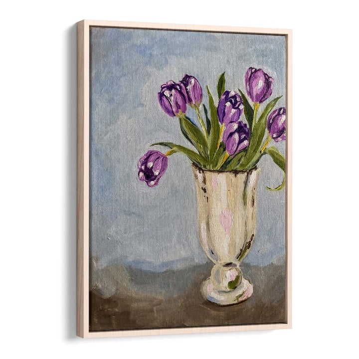 PURPLE TULIPS IN VASE