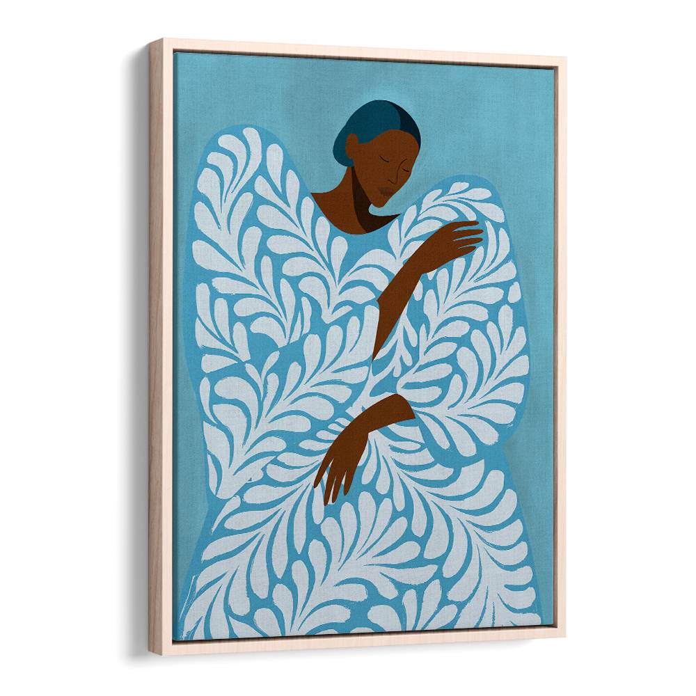 SERENE WOMAN BLUE PATTERN