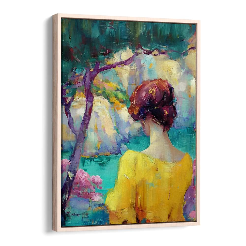 WOMAN IN COLORFUL GARDEN