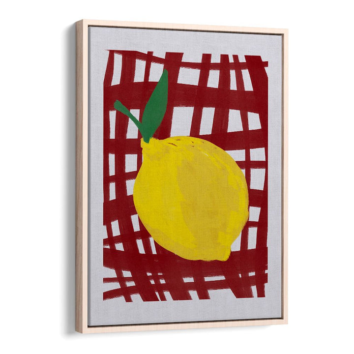 BRIGHT LEMON RED GRID