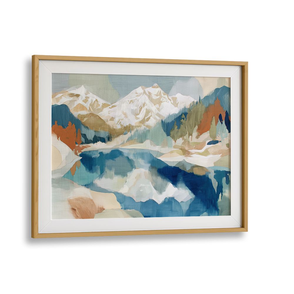 WINTER ALPINE LAKE SCENE