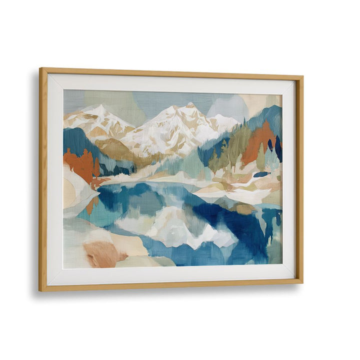 WINTER ALPINE LAKE SCENE
