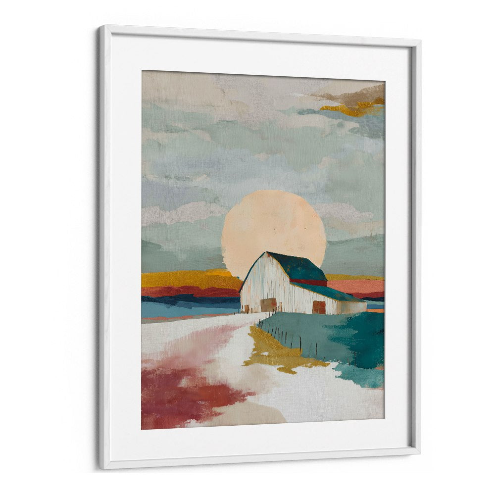 BARN IN ABSTRACT LANDSCAPE