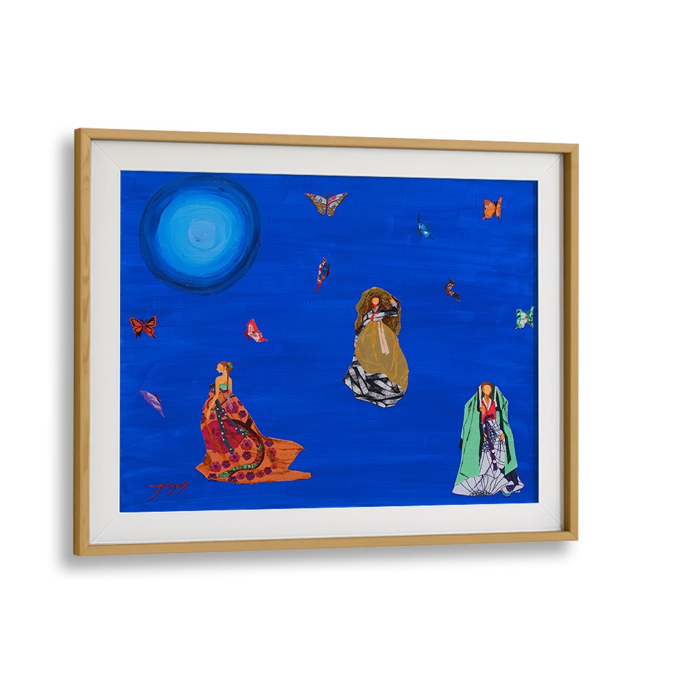 ELEGANT WOMEN FLYING BUTTERFLIES