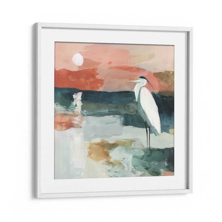 HERON AT MOONLIT SHORE