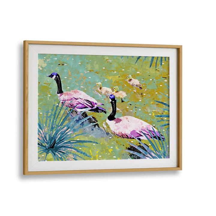 VIBRANT GEESE FAMILY POND