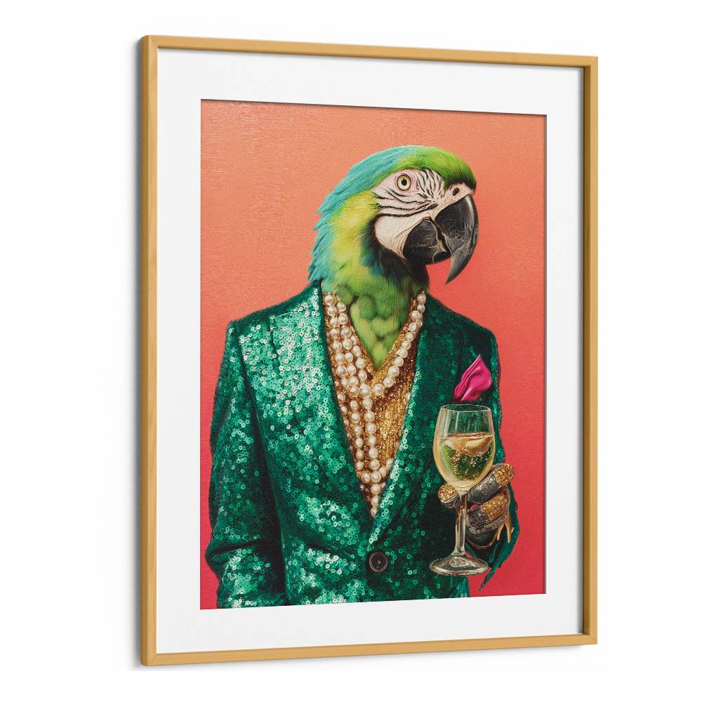 DAPPER PARROT WITH WINE