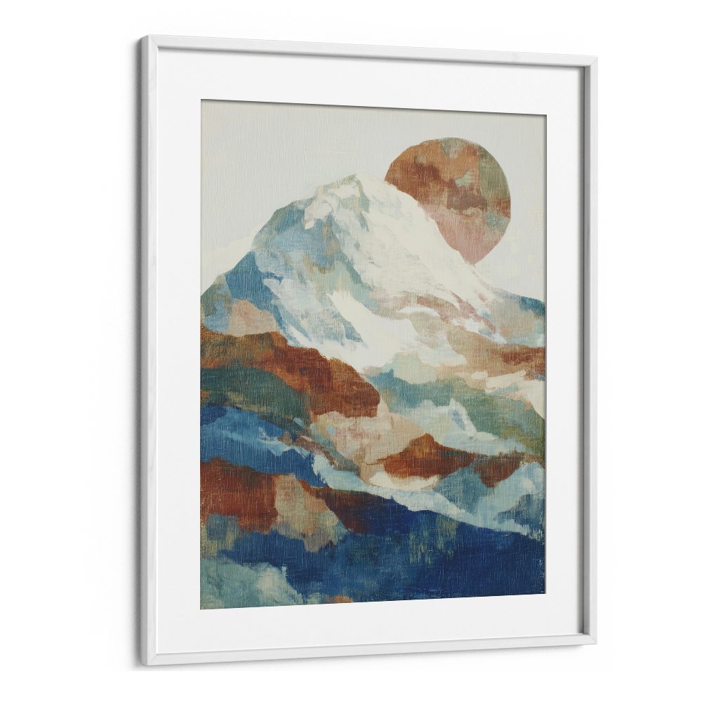 SNOW-CAPPED PEAK WITH MOON GLOW