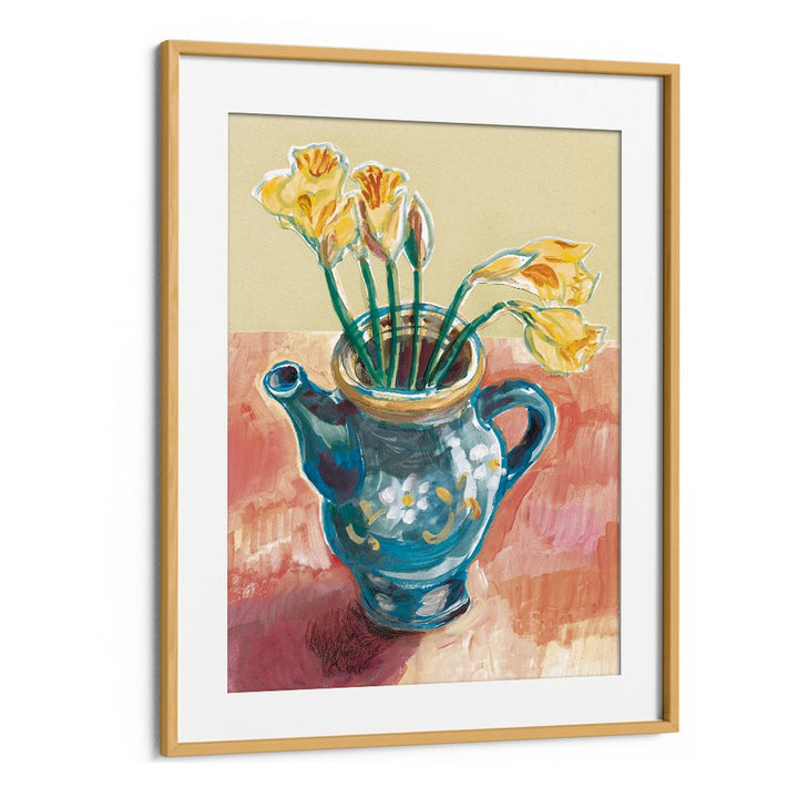DAFFODILS IN BLUE TEAPOT