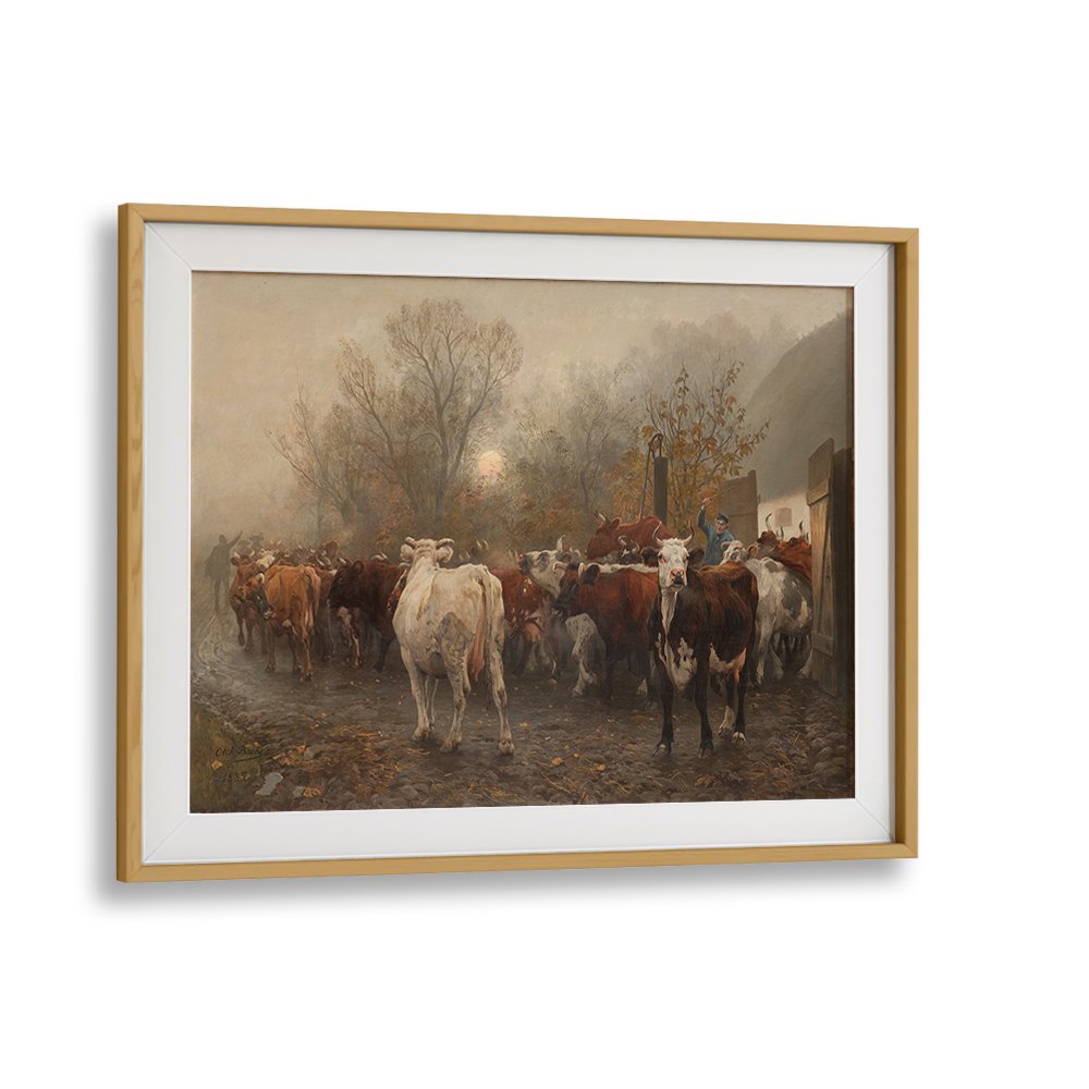 COWS DRIVEN OUT OF THE BARN