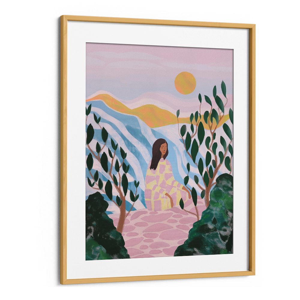 WOMAN IN SERENE LANDSCAPE
