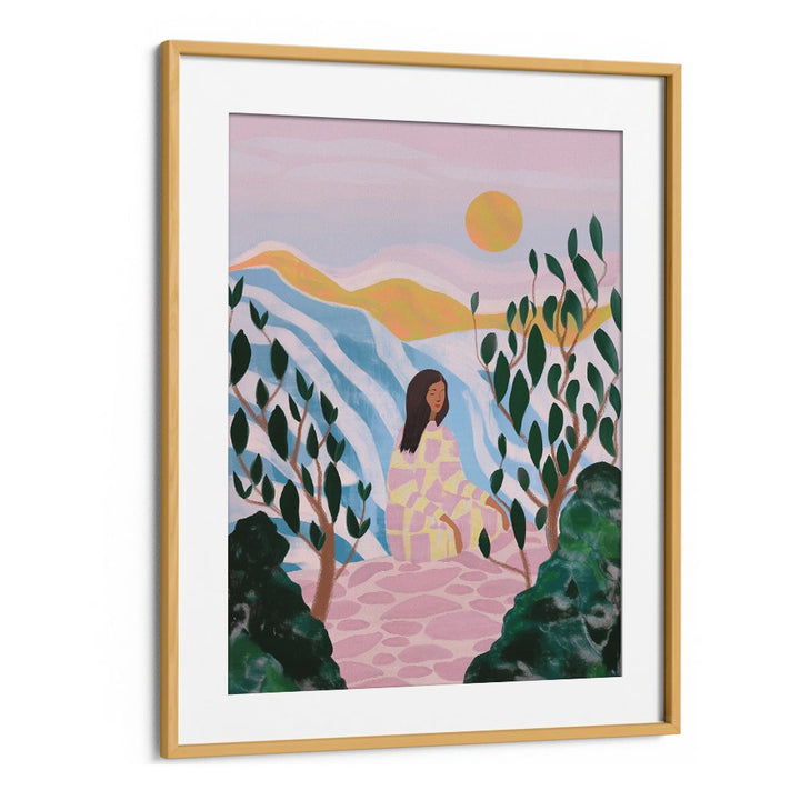 WOMAN IN SERENE LANDSCAPE