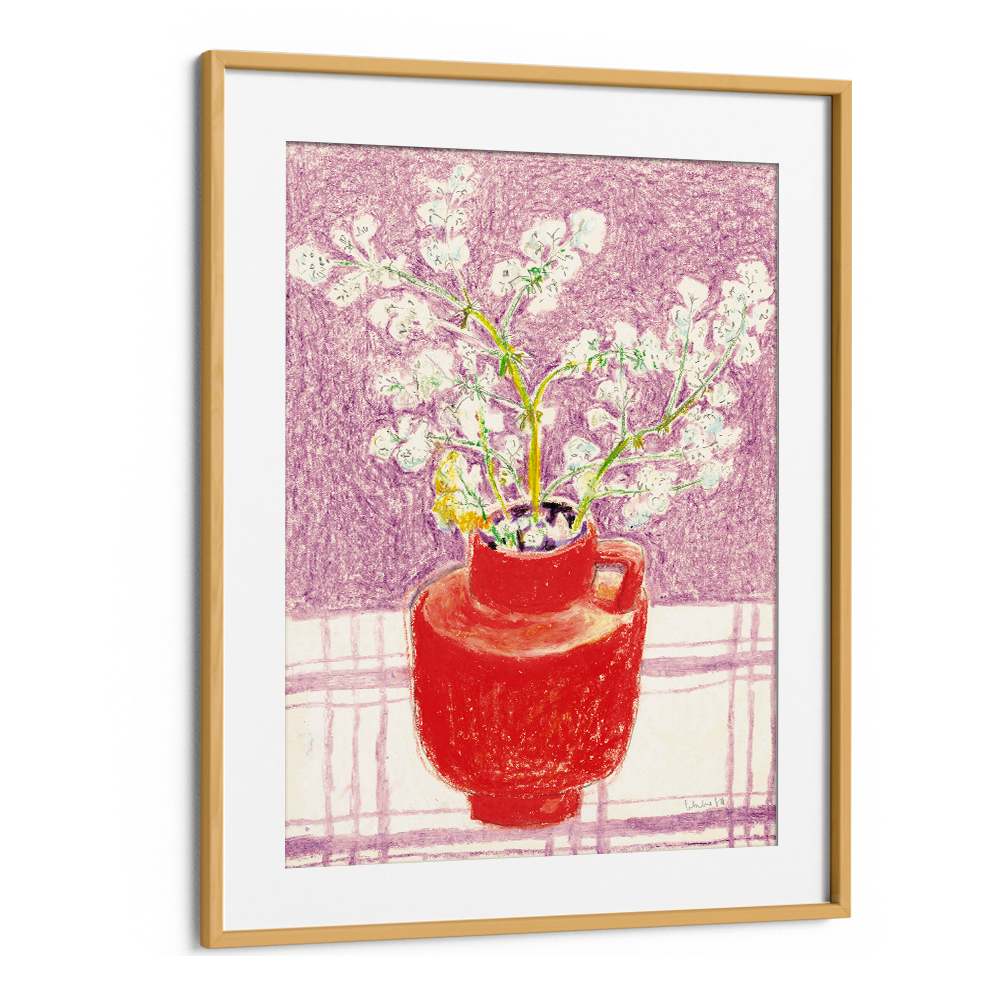 BRIGHT FLOWERS RED VASE